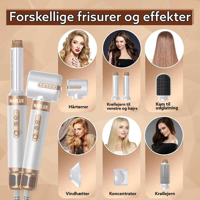 Styling sæt med krøllestave børster og diffuser til alle looks