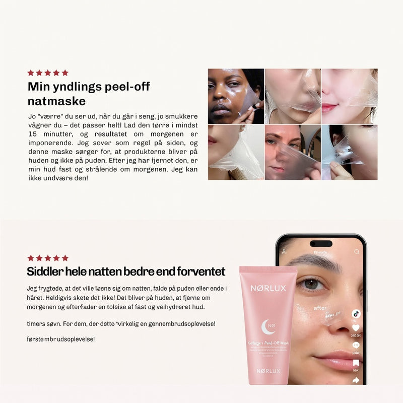 Anti aging natmaske der reducerer rynker og forbedrer hudens udseende