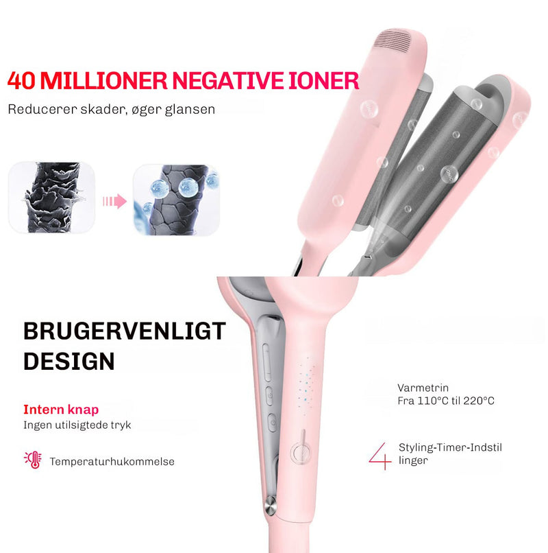 Bølgejern med varmebeskyttelse for sikker styling uden skader