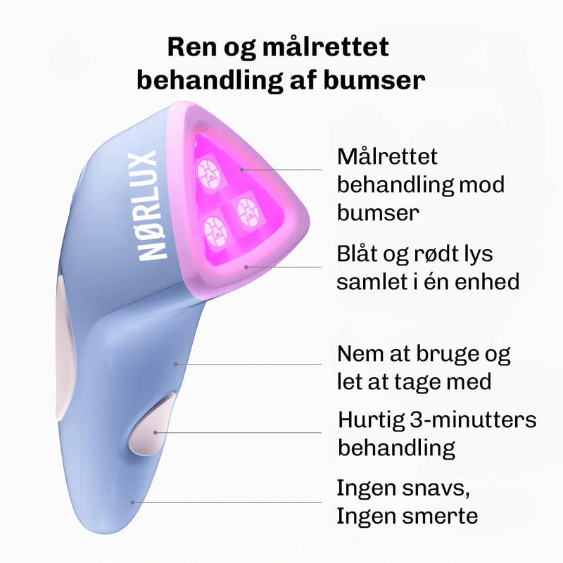 Trådløs LED enhed til akne behandling hjemme og på farten