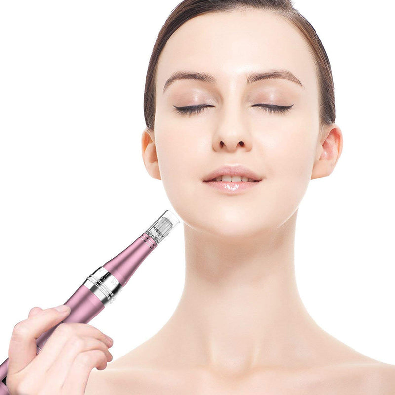 Elektrisk microneedling pen til hudfornyelse og forbedret hudstruktur