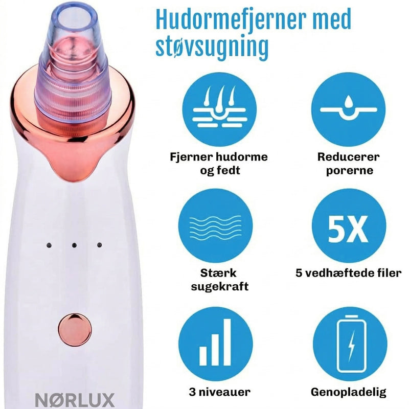 Hudormefjerner med sugeteknologi der giver glat og ensartet hud