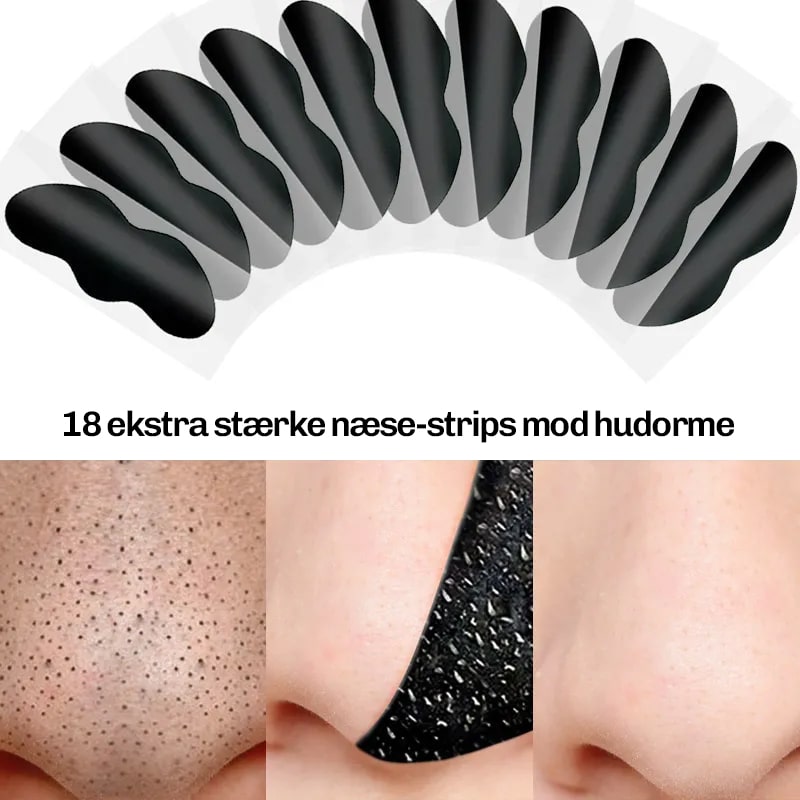 Pakke med 18 hudormestrips til langvarig pleje af porer