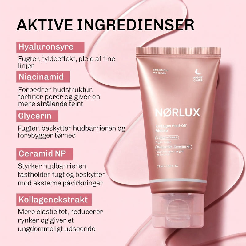 Kollagen maske der fremmer hudens regeneration om natten