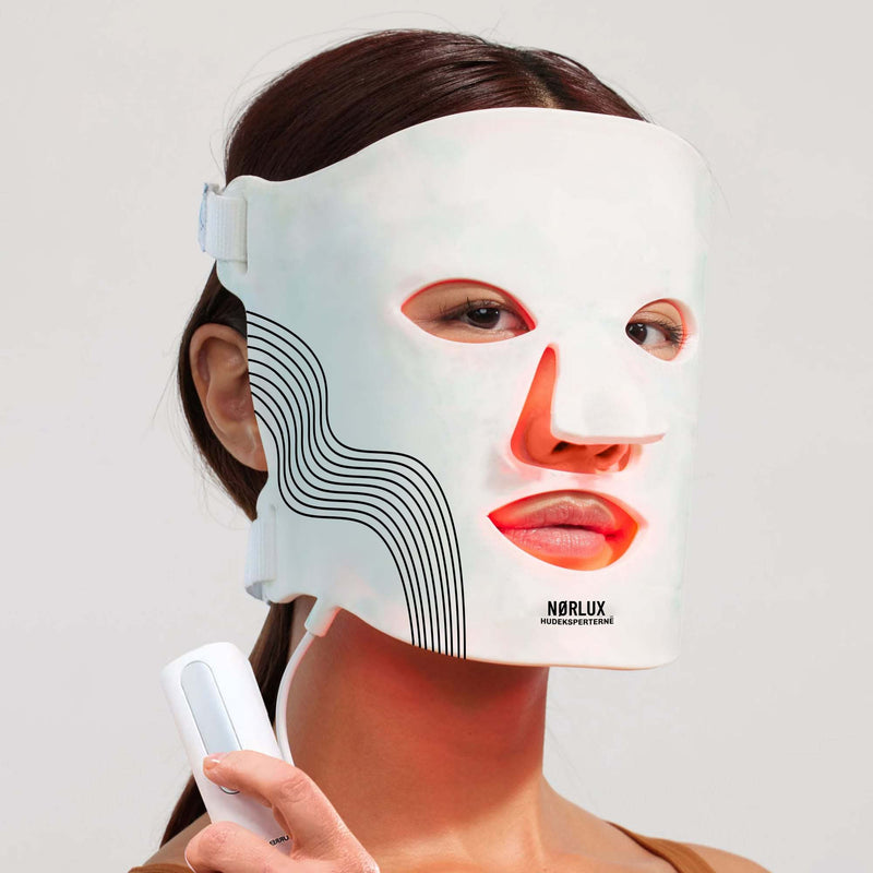 LED lysterapi maske der stimulerer kollagen og reducerer rynker