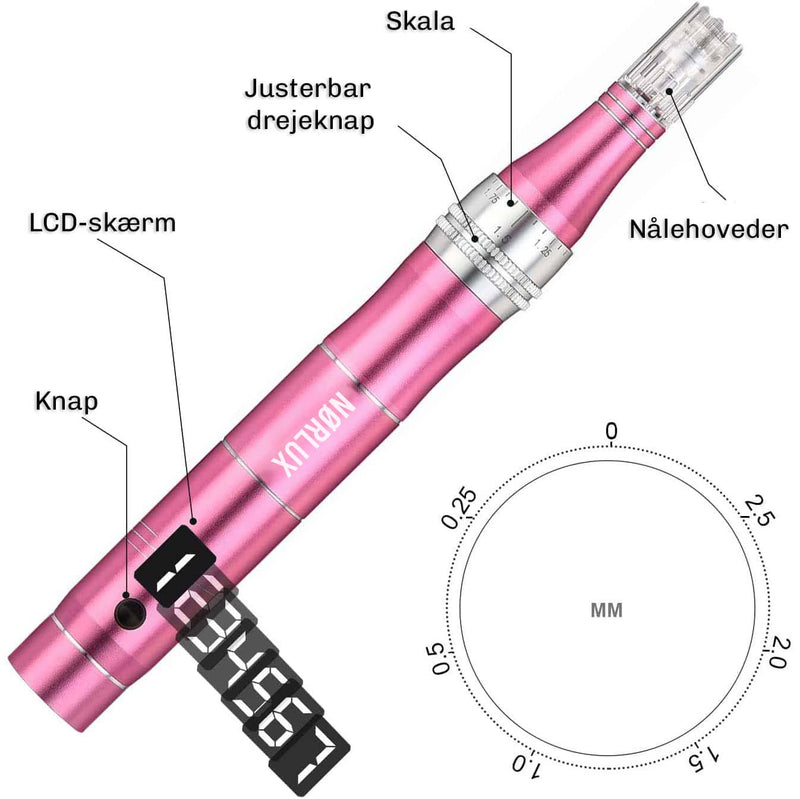 Microneedling pen der forbedrer blodcirkulation og optagelse af serum