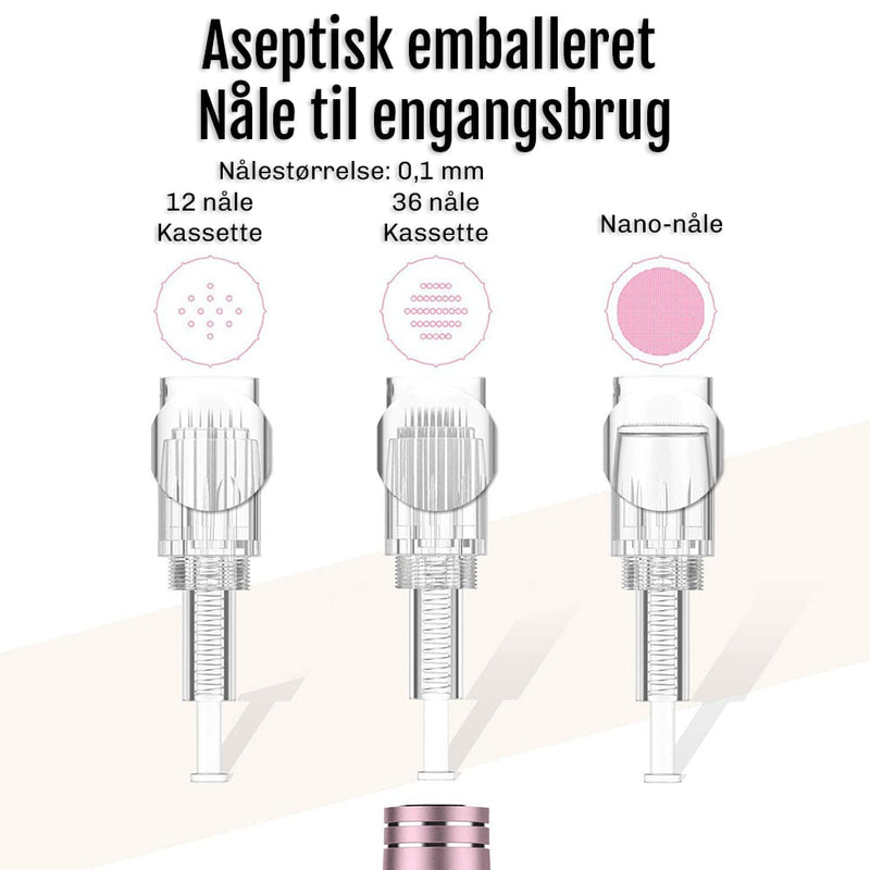 Microneedling pen der øger kollagen produktion og hudens elasticitet