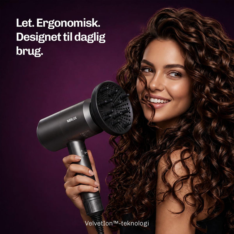 Hurtigtørrende AirFusion hårtørrer, der forkorter tørretiden og gør den daglige styling lettere.